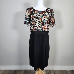 Tahari Dress Womens 10 Art To Wear Chiffon Bodice Career Wedding Guest Corporate